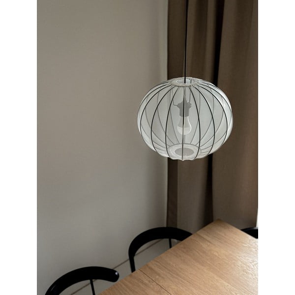 Lustră albă cu abajur textil ø 52 cm Mellow – Candellux Lighting-image-1