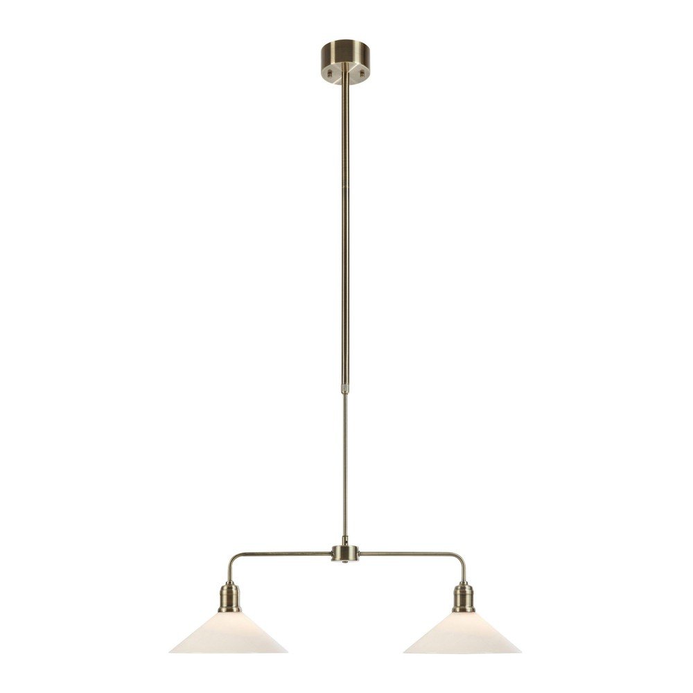 Lustră albă/alămie din metal cu abajur din sticlă Vela – Markslöjd