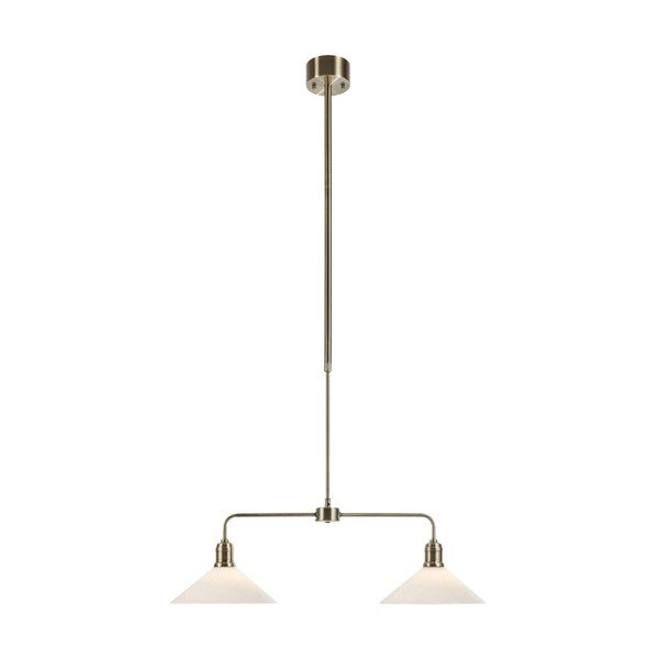 Lustră albă/alămie din metal cu abajur din sticlă Vela – Markslöjd