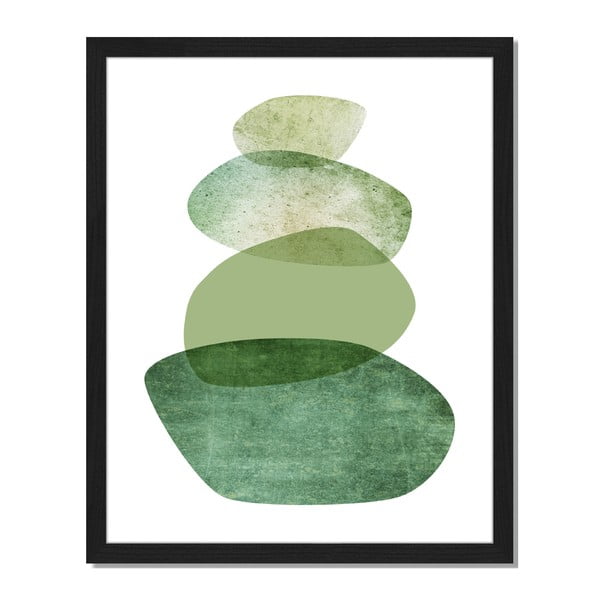 Tablou înrămat Liv Corday Scandi Green Stones, 40 x 50 cm