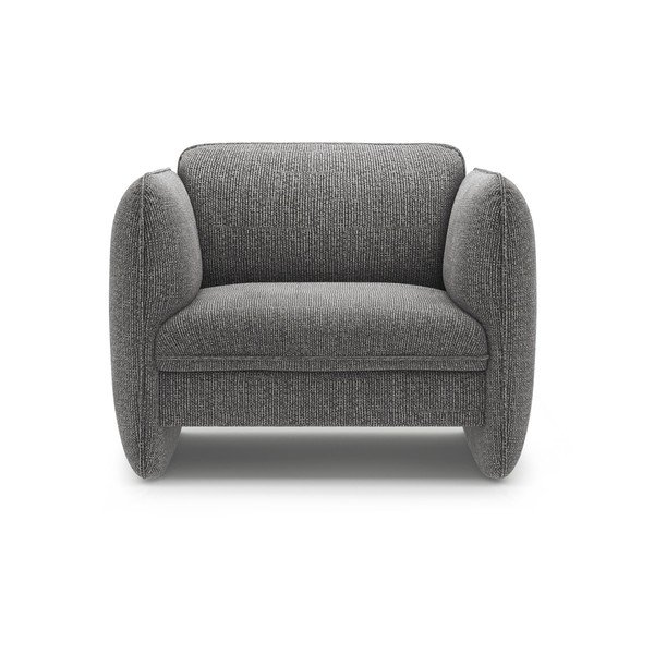 Fotoliu gri închis cu tapițerie din chenille Georgia – Micadoni -image-2