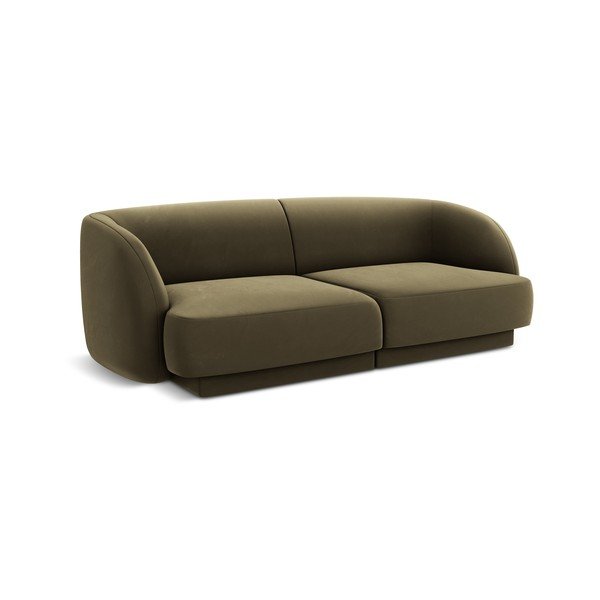 Canapea verde cu tapițerie din catifea 184 cm Miley  – Micadoni Home-image-2