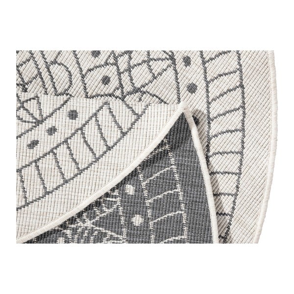 Covor adecvat pentru exterior NORTHRUGS Porto, Ø 140 cm, gri-crem-image-3
