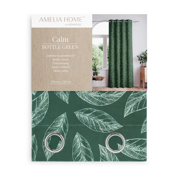 Draperie verde din catifea 140x250 cm Calm – Restilo-image-4