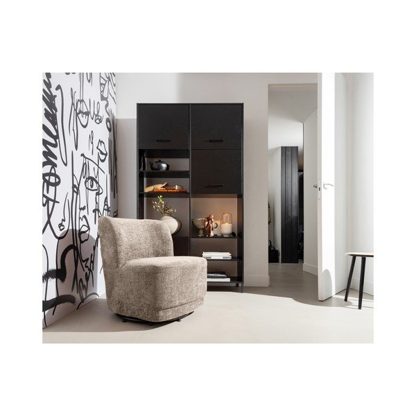 Fotoliu maro deschis cu tapițerie din catifea Atty – WOOOD-image-1