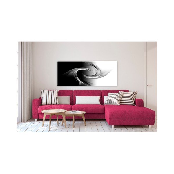 Tablou Styler Glasspik Abstraction B&W, 50 x 125 cm-image-1