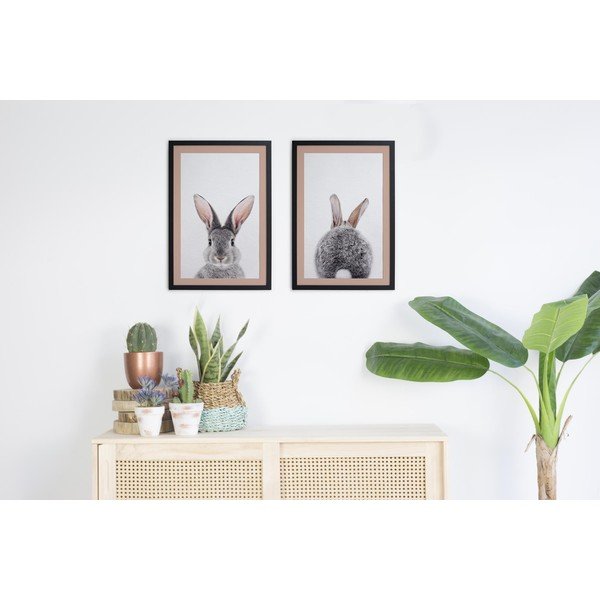 Postere 2 buc. 40x30 cm Rose Rabbit – Madre Selva-image-1