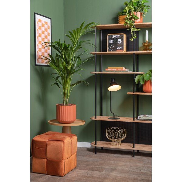 Taburet portocaliu cu tapițerie din catifea Weaved – Leitmotiv-image-1