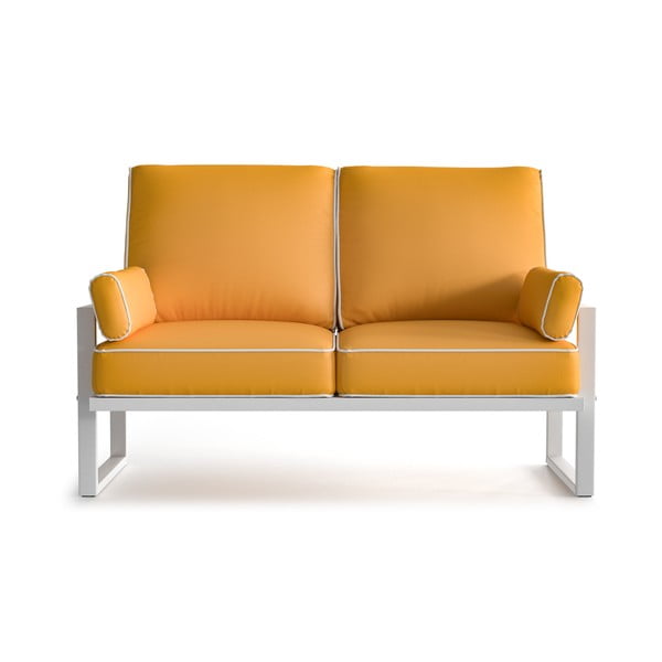 Canapea cu 2 locuri și margini albe, pentru exterior Marie Claire Home Angie, galben
