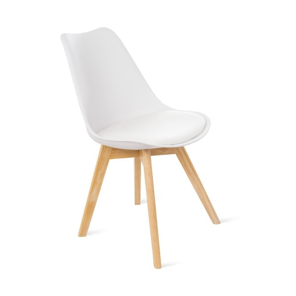 Set 2 scaune cu picioare din lemn de fag Bonami Essentials Retro, alb-image-1