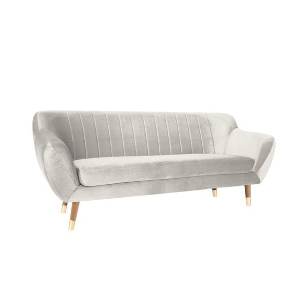 Canapea cu tapițerie din catifea Mazzini Sofas Benito, crem, 188 cm-image-2