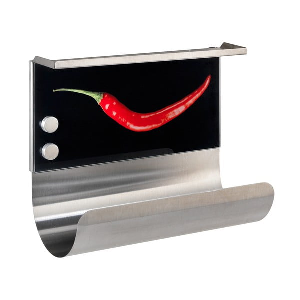 Suport magnetic pentru prosoape de bucătărie cu raft Wenko Hot Pepper