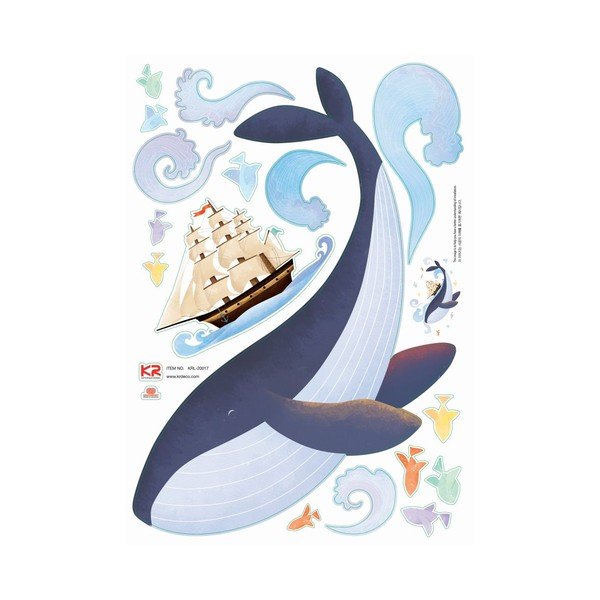 Autocolant Ambiance Whale, Boat and Fishes-image-2