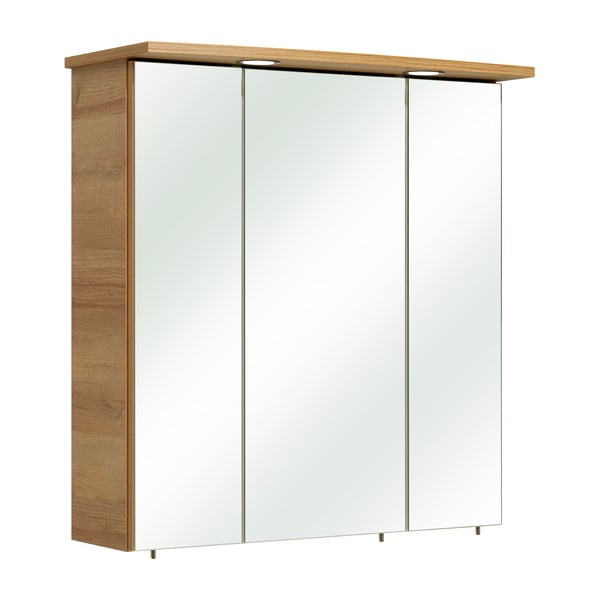 Dulap de baie în culoare naturală cu aspect de lemn de stejar 72x65 cm Quickset 318 – Pelipal