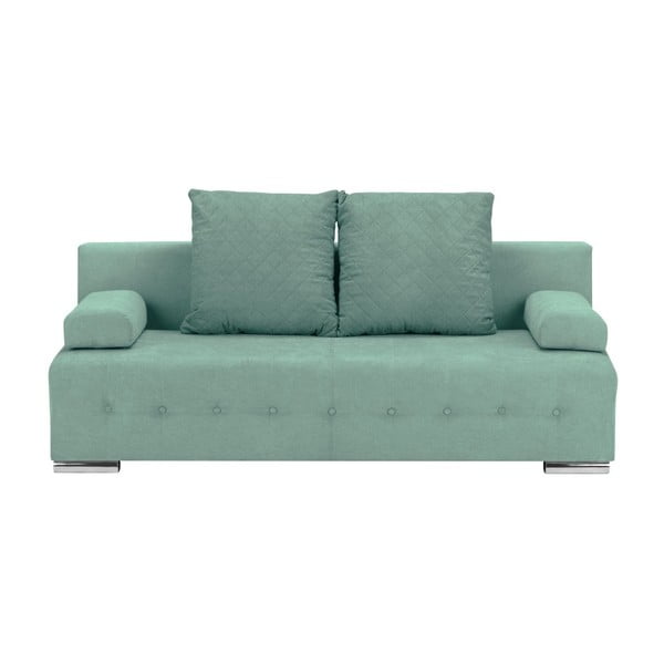 Canapea extensibilă cu spațiu pentru depozitare Melart Suzanne, verde mentol, 195 cm