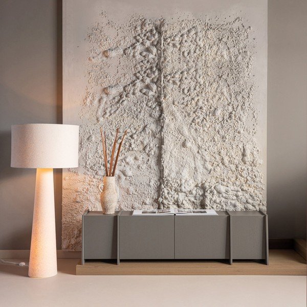 Comodă TV gri cu aspect de lemn de frasin 200x53x44 cm Brock – WOOOD-image-1