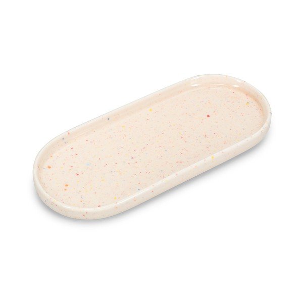 Farfurie bej pentru servire din porțelan Fika – ONA