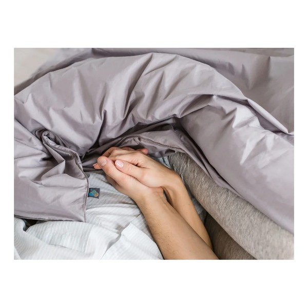 Husă de pilotă gri din bumbac egiptean pentru pat de o persoană 155x200 cm Torre – WeLoveBeds-image-3