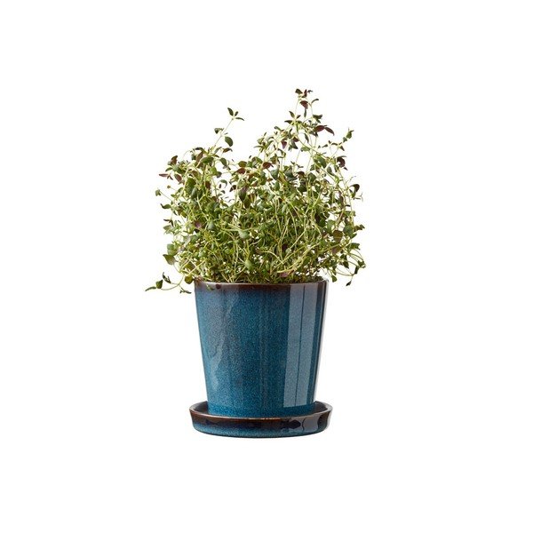 Ghiveci decorativ din gresie ø 10 cm Gastro Dark Blue/Black – Bitz-image-1