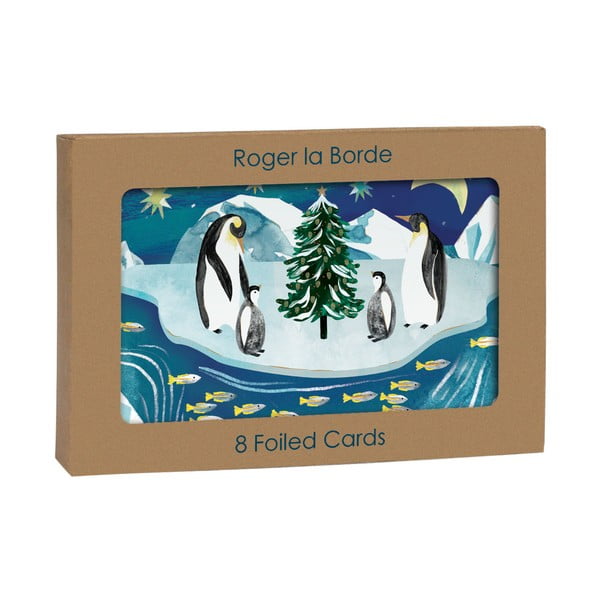 Felicitări 8 buc.  cu model de Crăciun Go with the Floe  – Roger la Borde-image-2