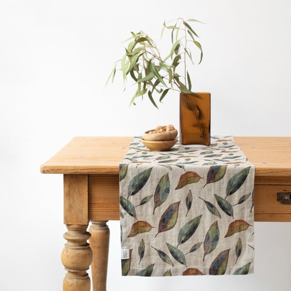 Napron de masă din in 200x200 cm Golden Fall – Linen Tales
