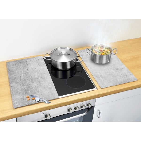 Protecții de aragaz 2 buc. din sticlă temperată 52x30 cm Concrete – Allstar-image-1