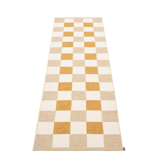 Covor tip traversă pentru interior și exterior galben ocru/bej 70x240 cm Pix Vanilla Ochre – Pappelina