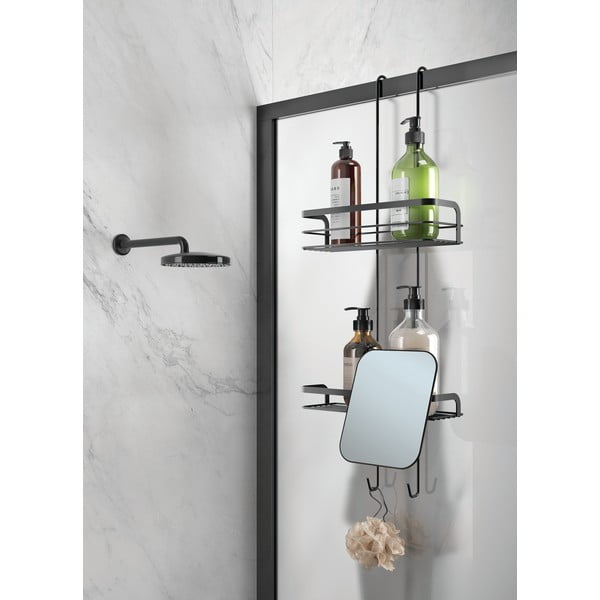 Raft pentru baie negru mat suspendat din oțel Lava – Metaltex-image-3