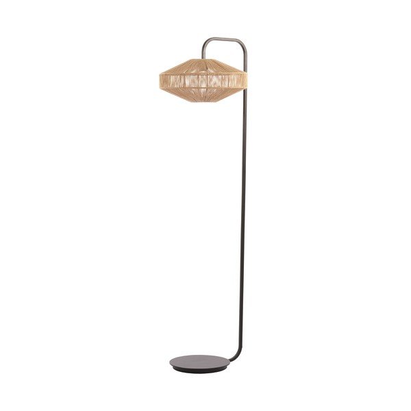 Lampadar negru mat/în culoare naturală cu abajur textil (înălțime 164 cm) Lyra – Light & Living-image-2
