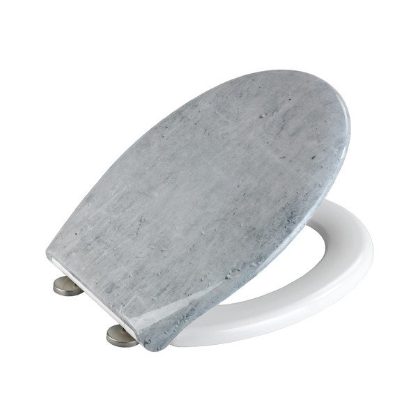 Capac WC cu închidere lentă Wenko Easy Concrete, 44,5 x 37 cm-image-1