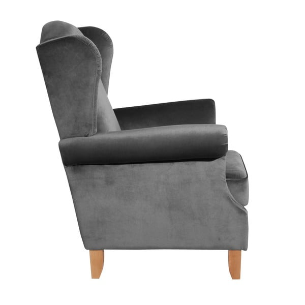 Fotoliu din catifea Max Winzer Verita Velvet, gri antracit-image-3