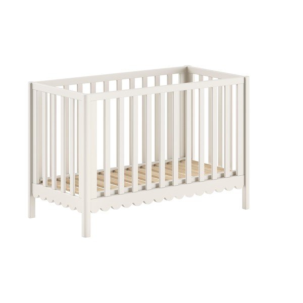 Pătuț bej din lemn de pin cu înălțime reglabilă 60x120 cm Swingo – Vipack