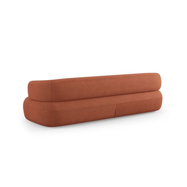 Canapea teracotă cu tapițerie din țesătură bouclé 200 cm Jenny – Micadoni -image-4