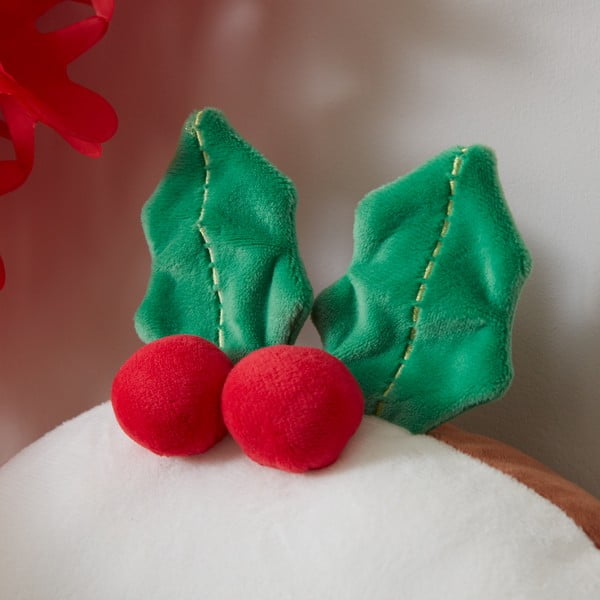 Pernă decorativă din pluș 35x35 cm  cu model de Crăciun Christmas Pudding – Catherine Lansfield-image-2