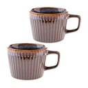 Căni albastre/maro 2 buc. pentru cappuccino din gresie 190 ml Tone – Dakls
