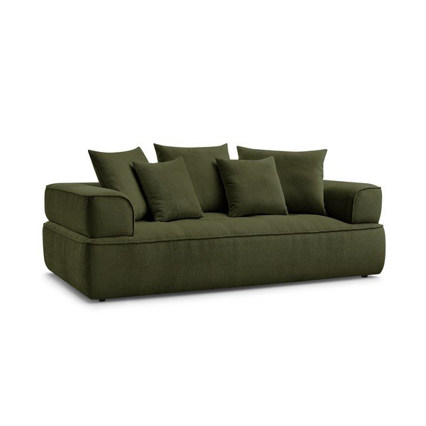 Canapea verde cu tapițerie din chenille 237 cm Whesley – Bobochic Paris-image-3