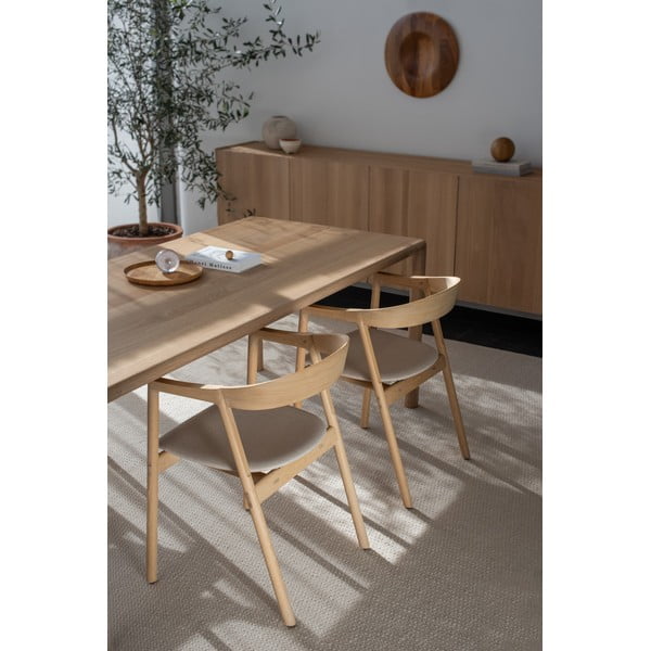 Scaun din lemn masiv de stejar Gazzda Muna, albastru - gri-image-3