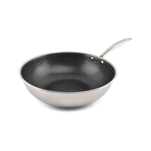 Tigaie tip wok cu suprafață antiaderentă din oțel inoxidabil ø 31,5 cm Fusion – BonBistro