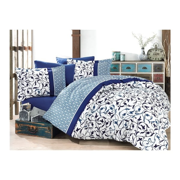 Set lenjerie de pat din bumbac pentru pat de o persoană Deluxe Satin Abigail, 160 x 220 cm