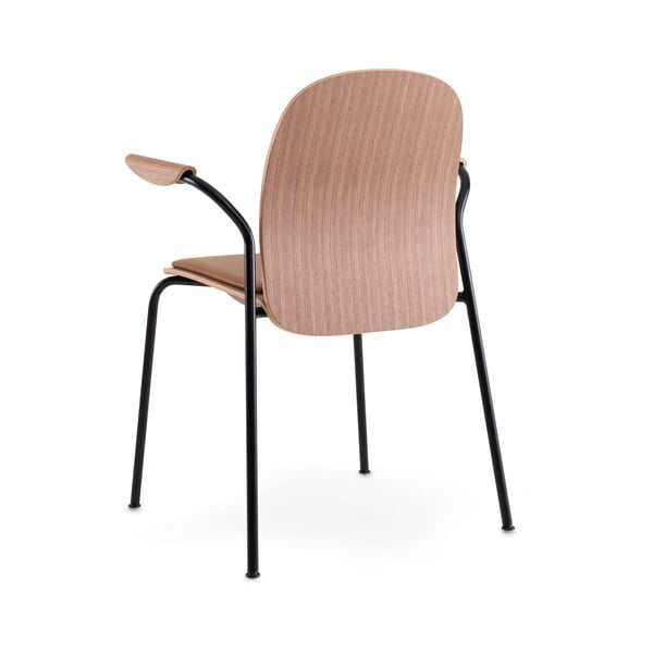 Scaune de dining maro/maro coniac cu cotiere/stivuibile 2 buc. cu aspect de lemn de nuc Book – Gazzda-image-4