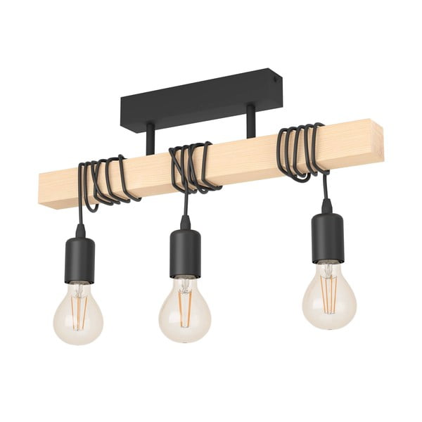 Lustră neagră/în culoare naturală TOWNSHEND – EGLO