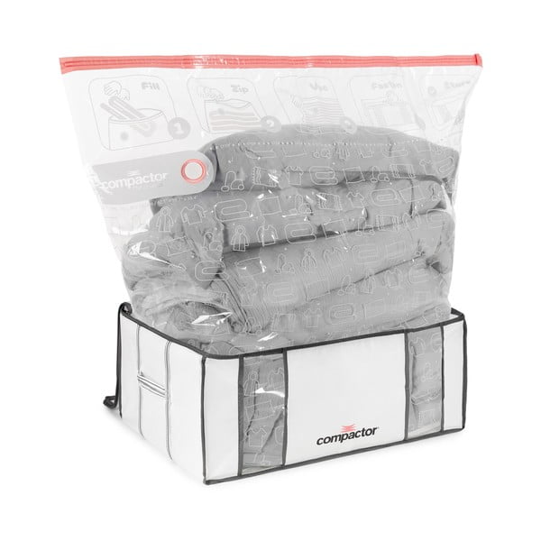 Cutie de depozitare pentru haine din material textil cu vacuum/cu pereți întăriți 65x45x27 cm Life – Compactor-image-4