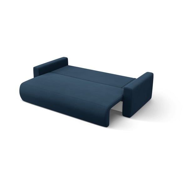 Colțar albastru închis extensibil, cu spațiu de depozitare cu tapițerie din catifea Belfast – Cosmopolitan Design-image-4