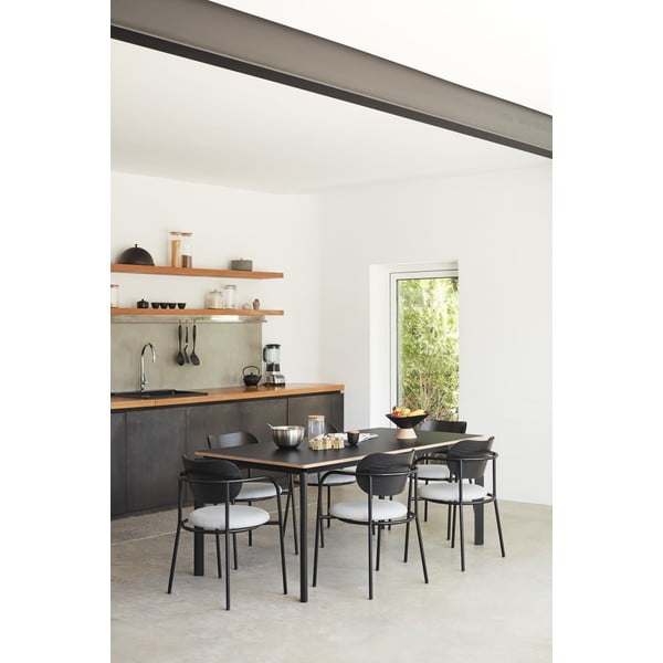 Scaun de sufragerie negru și gri în decor de frasin Eclipse - Teulat-image-1