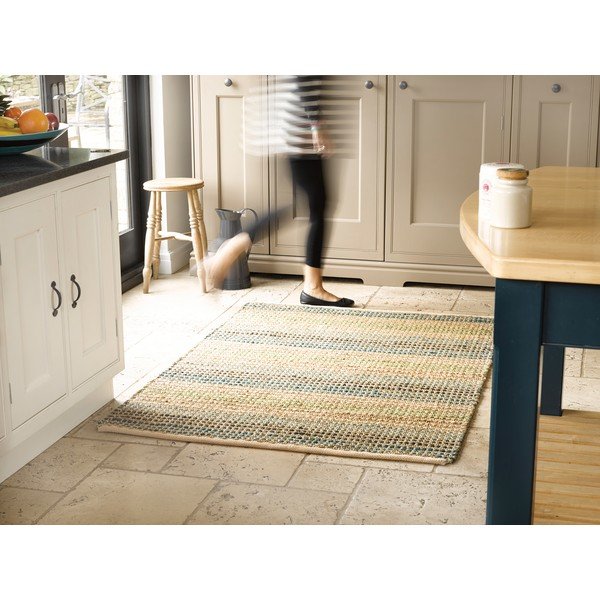 Covor din alge marine, iută și bumbac Flair Rugs Blue, 80 x 150 cm-image-1