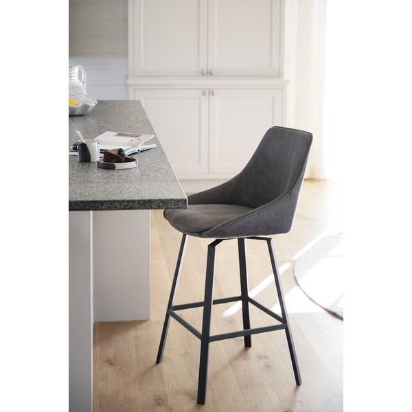 Scaune de bar gri 2 buc. (înălțime șezut 65 cm) Alison – Rowico-image-1