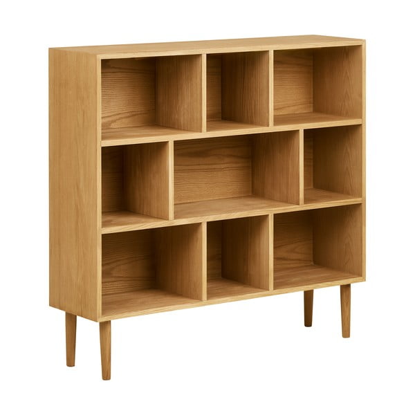 Bibliotecă în culoare naturală cu aspect de lemn de stejar 30x104,5x112 cm Oshawa – House Nordic-image-3
