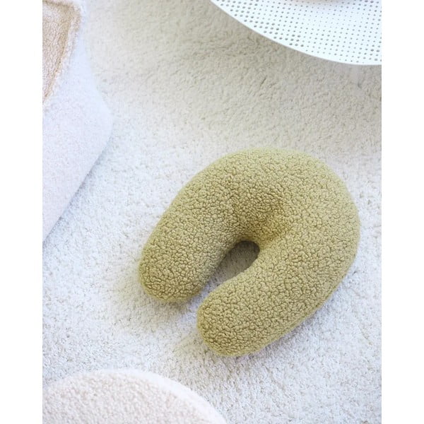 Pernă decorativă pentru copii verde cu tapițerie din țesătură bouclé U – Wigiwama-image-4
