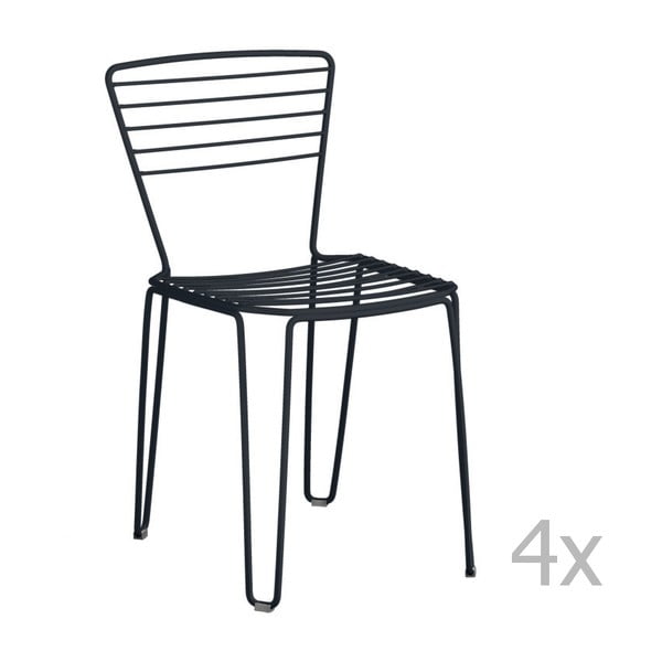 Set 4 scaune de grădină Isimar Menorca, negru