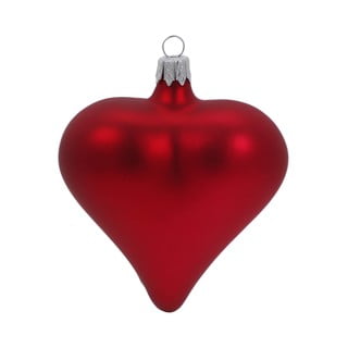 Set de 3 globulețe roșii de Crăciun din sticlă în formă de inimă Ego Dekor
